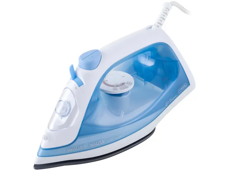 Ferro de Passar Roupa a Vapor Philips Walita Série 1000 Branco e Azul DST1050/20