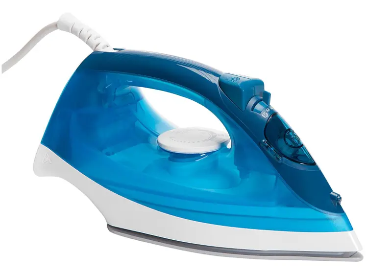 Ferro de Passar Roupa a Vapor Philips Walita Comfort com Base de Cerâmica Azul