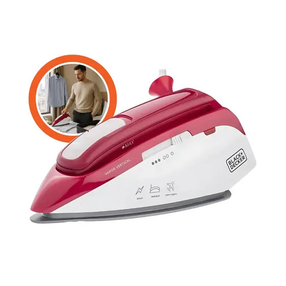 Ferro de Passar Roupa para Viagem Black & Decker Vermelho Bivolt FXVG1