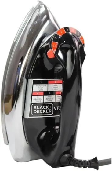 Ferro de Passar Roupas a Seco Black & Decker VFA Preto e Prateado 127V