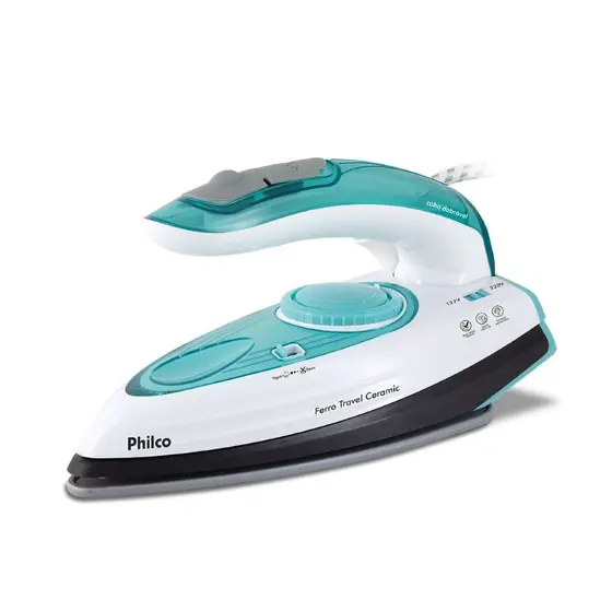Ferro de Passar Roupas de Viagem Philco Travel Ceramic com Vapor Extra 1200W Bivolt