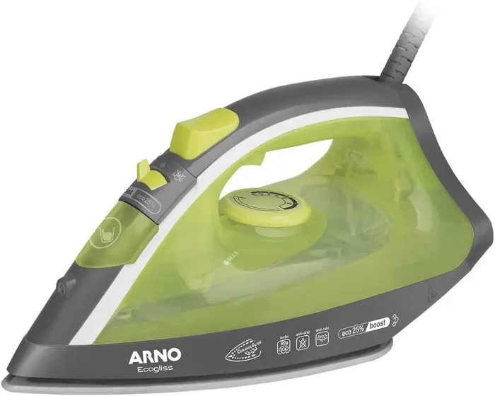 Ferro de Passar Roupa a Vapor Arno Ecogliss Verde 220V FEC1
