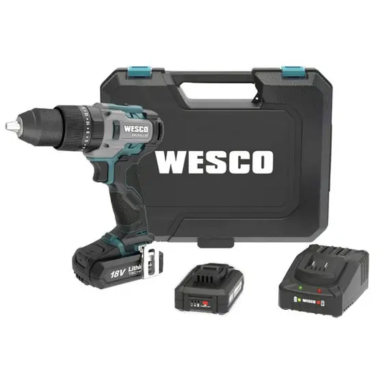 Furadeira Parafusadeira de Impacto Wesco 1/2 18V Brushless com 2 Baterias 2.0Ah Bivolt WS2419K2