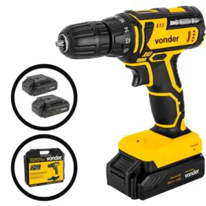 Furadeira Parafusadeira a Bateria Vonder PFV020 20V com Maleta, 2 Baterias e Acessórios Bivolt