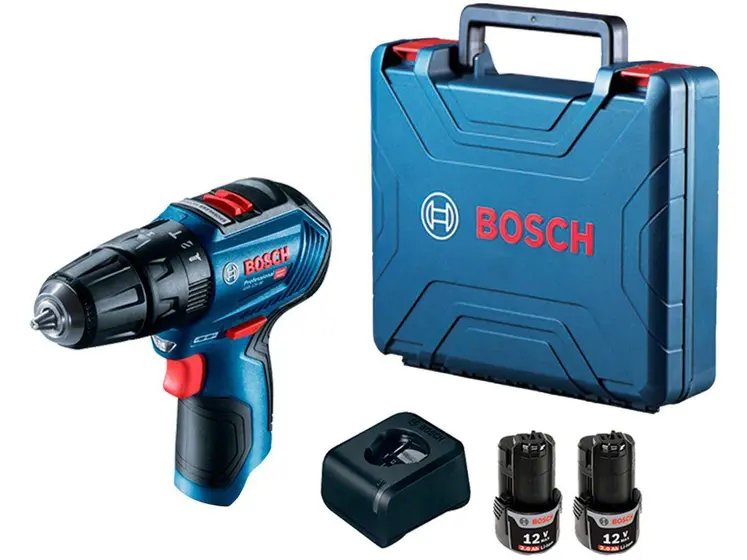 Furadeira Parafusadeira de Impacto a Bateria Bosch 3/8″ 12V com Velocidade Variável e Maleta