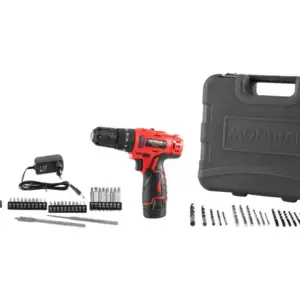 Furadeira Parafusadeira de Impacto a Bateria Mondial 3/8″ 12V com Velocidade Variável e Maleta