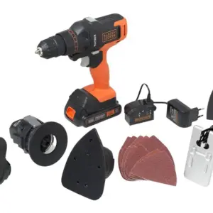 Furadeira Parafusadeira à Bateria Black+Decker com 15 peças MTX20K6A-BR