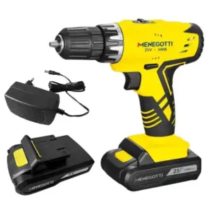Furadeira Parafusadeira Menegotti 21V com 2 Baterias e Carregador