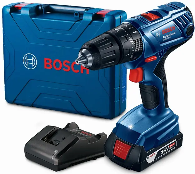 Furadeira de Impacto Parafusadeira Bosch GSB 180-LI 1/2″ 18V com Bateria, Carregador Bivolt e Maleta