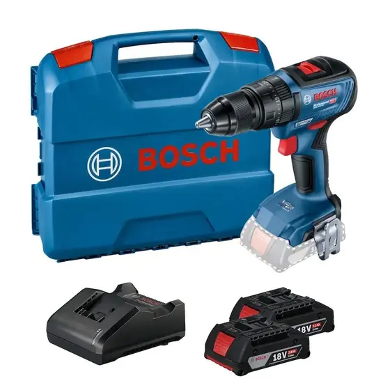 Furadeira de Impacto Parafusadeira Bosch GSB 18V-50 18V com 2 Baterias e Maleta L-CASE