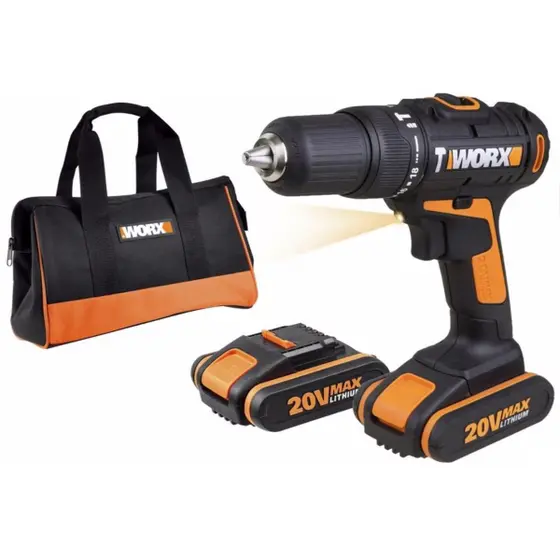 Furadeira Parafusadeira de Impacto a Bateria Worx PowerShare Max 20V 000765