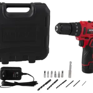 Furadeira de Impacto Parafusadeira Mondial PI-10MA a Bateria com Maleta 15 Peças