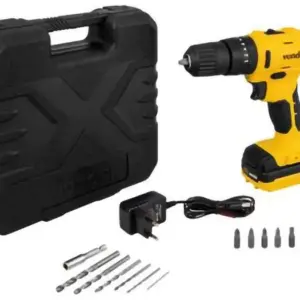 Furadeira Parafusadeira de Impacto à Bateria Vonder 12V com Maleta 15 Peças PFV 120I