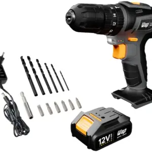 Furadeira de Impacto Parafusadeira Wap BPFI 12K4 a Bateria 12V com Maleta 16 Peças