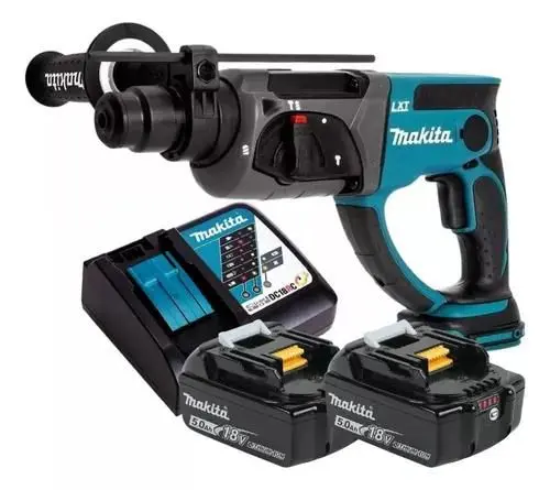 Furadeira Martelete Makita DHR202Z 18V com 2 Baterias 5Ah e Carregador Rápido
