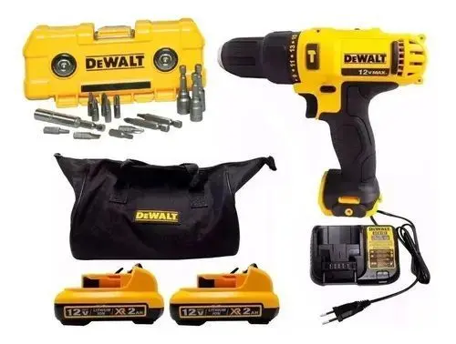 Furadeira de Impacto Parafusadeira DeWalt DCD716 12V com Pontas