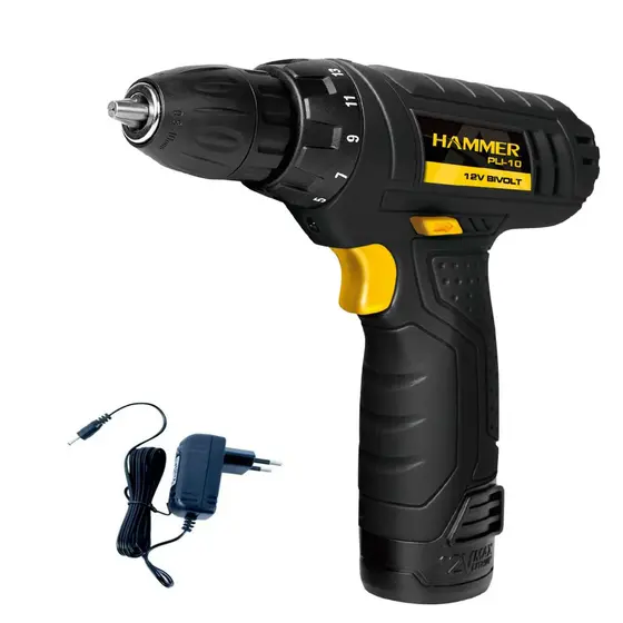 Furadeira Parafusadeira à Bateria Hammer 3/8 12V Lítio GYPLI10