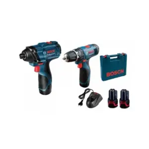 Kit Furadeira de Impacto Parafusadeira Bosch GSB 120 + Chave de Impacto GDR 120 com Maleta