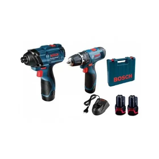 Kit Furadeira de Impacto Parafusadeira Bosch GSB 120 + Chave de Impacto GDR 120 com Maleta