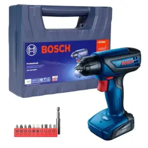 Furadeira Parafusadeira Bosch Smart 12V Bivolt com Bateria Maleta e Bits GSR 1000