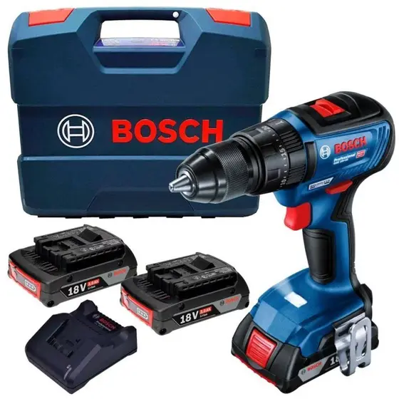 Furadeira de Impacto Parafusadeira Bosch GSB 18V-50 Brushless 18V com 2 Baterias e Maleta
