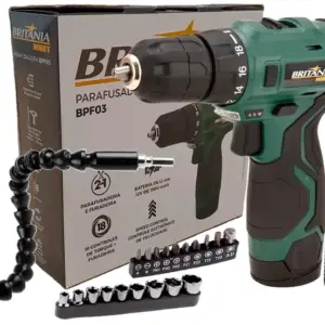 Furadeira Parafusadeira Britânia BPF03 12V com Acessórios