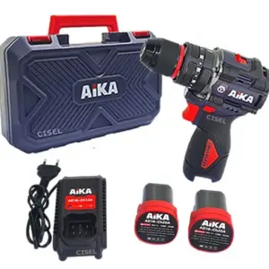 Furadeira Parafusadeira de Impacto Aika 16V com 2 Baterias AD-DR10A