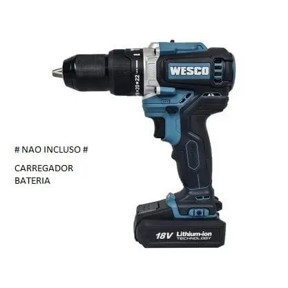 Furadeira Parafusadeira de Impacto Wesco 1/2 13mm 18V sem Bateria WS2419.9