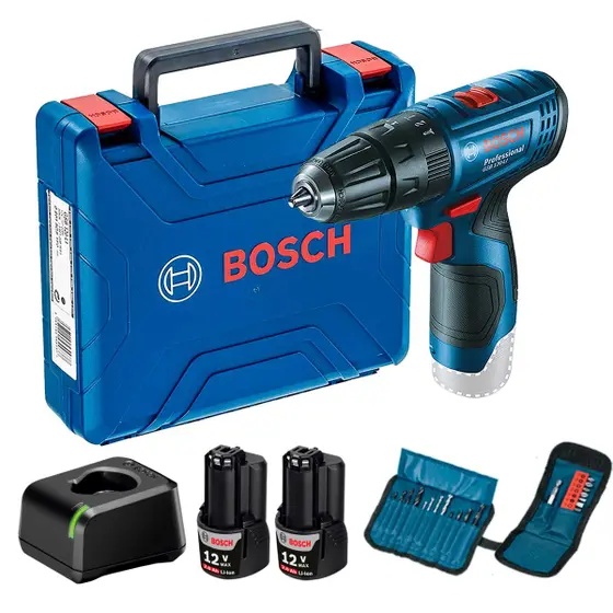 Furadeira de Impacto Parafusadeira Bosch GSB 120-LI 12V com 2 Baterias e Maleta