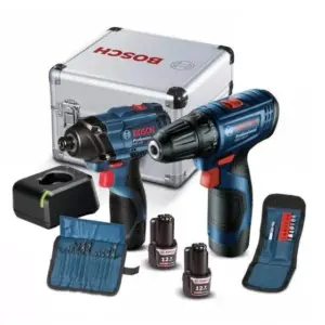 Kit Furadeira Parafusadeira Bosch GSR 120-LI + Chave de Impacto GDR 120-LI com Maleta