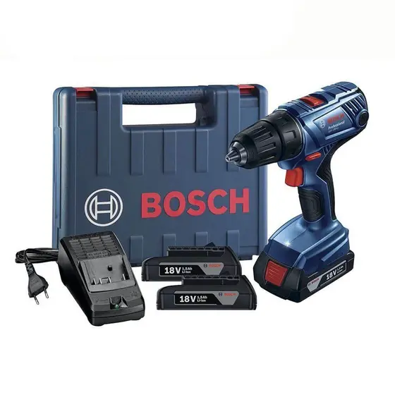 Furadeira de Impacto Parafusadeira Bosch GSB 180-LI 18V com Kit e Maleta