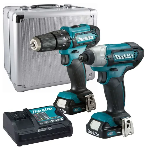 Furadeira de Impacto Parafusadeira Makita 12V com 2 Baterias e Maleta