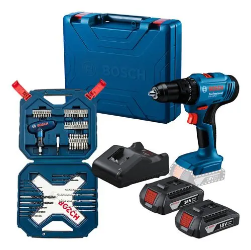 Furadeira de Impacto Parafusadeira Bosch GSB 183-LI 18V com Kit 54 Peças
