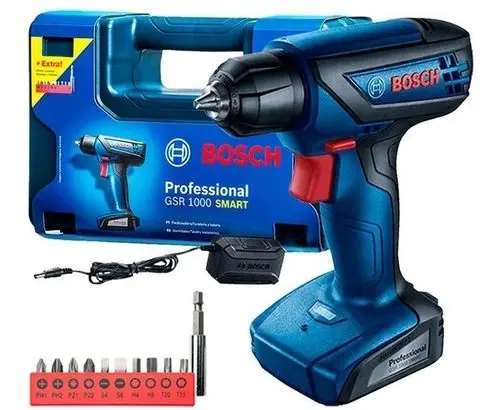 Furadeira Parafusadeira Profissional a Bateria Bosch com 10 Bits