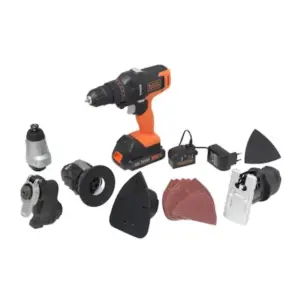 Kit Multiferramenta 6 em 1 Black+Decker 20V Sem Fio (Inclui Cabeçote de Furadeira)
