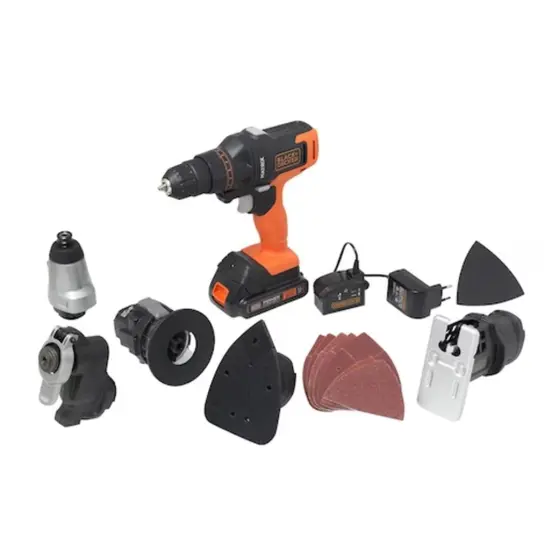 Kit Multiferramenta 6 em 1 Black+Decker 20V Sem Fio (Inclui Cabeçote de Furadeira)