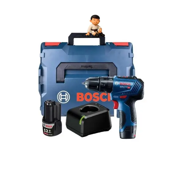 Kit Parafusadeira Furadeira de Impacto a Bateria Bosch GSB 12V-30 com Maleta L-BOXX 136 1600A012G0