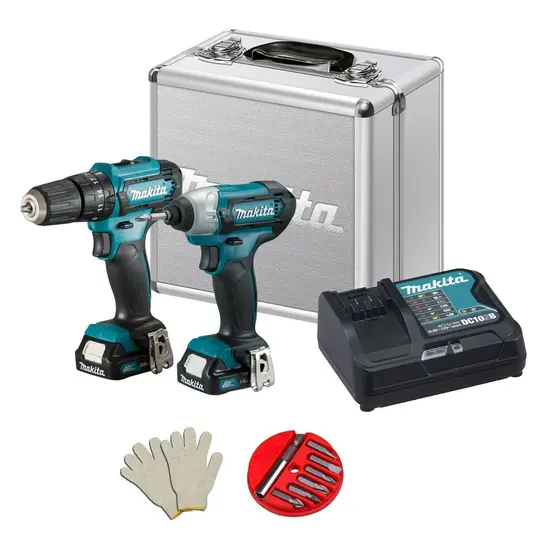 Kit Furadeira Parafusadeira de Impacto Makita HP333D + Chave de Impacto TD110D CLX228SAX