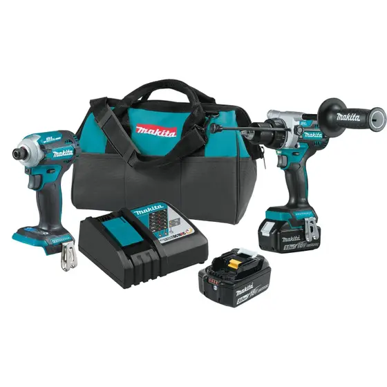 Kit Combinado Furadeira e Parafusadeira Makita XT288T 18V LXT Brushless com Bateria 5.0Ah