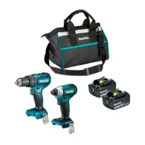 Kit Combo Parafusadeira de Impacto Makita DHP485 + DTD157 + DC18RC + 2 Baterias DLX2416X1