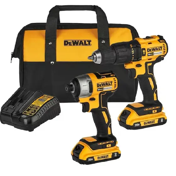 Kit Combo Parafusadeira Furadeira de Impacto Dewalt 20V Brushless com Bolsa Bivolt DCD7781 + DCF7871