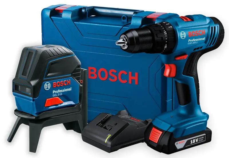 Kit Parafusadeira Bosch 18V com Nível a Laser