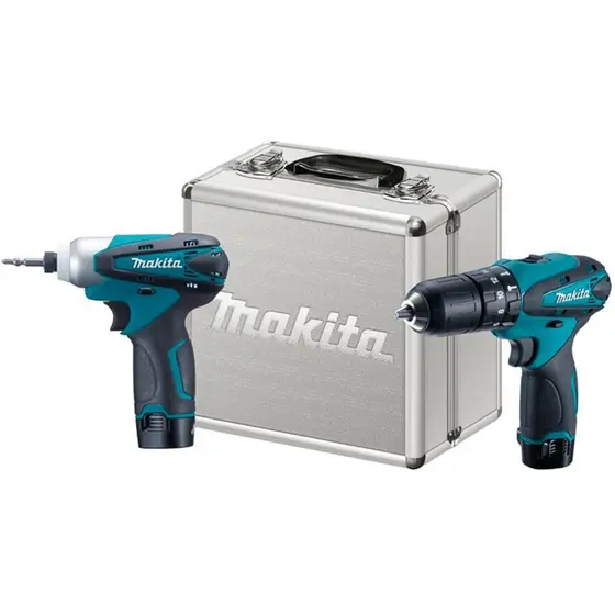Kit Parafusadeira Furadeira de Impacto Makita com 2 Baterias Carregador e Maleta DK1493