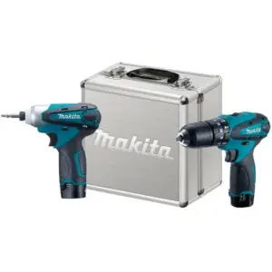 Kit Parafusadeira Furadeira de Impacto Makita com 2 Baterias Carregador e Maleta DK1493