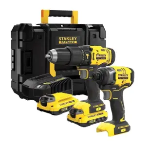Kit Parafusadeira Furadeira de Impacto Stanley com 2 Baterias e Carregador Bivolt SBDI465D2T-BR