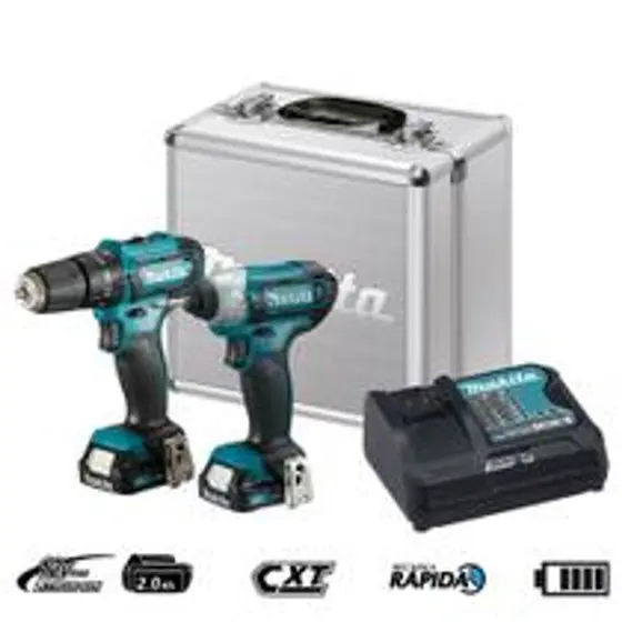 Kit Parafusadeira de Impacto Makita TD110D e Furadeira de Impacto HP333D CLX228SAX