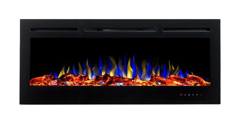 Aquecedor Lareira Elétrica de Embutir Chaleur Brasil Preta 55 Polegadas 3D 220W