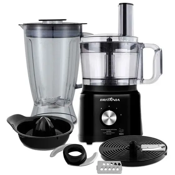 Mixer 5 em 1 Britânia 900W 2 Velocidades com copo 1.25L BMP900P