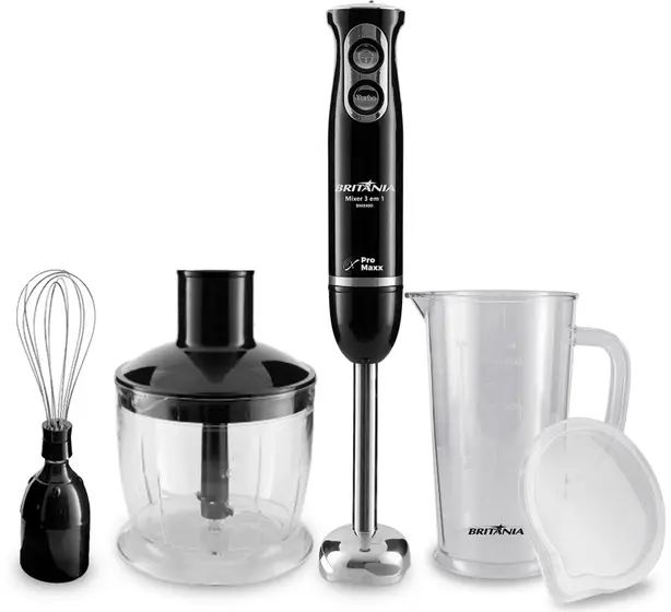 Mixer 3 em 1 Britânia Turbo 400W Inox Preto 220V BMX400P