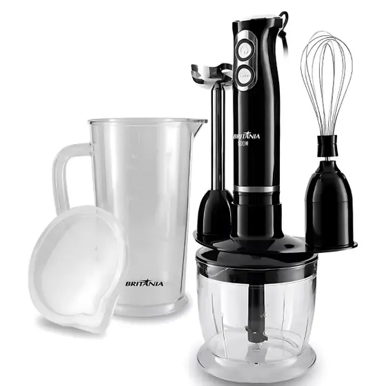 Mixer 3 em 1 Britânia Turbo 500W com Processador e Jarra Preto